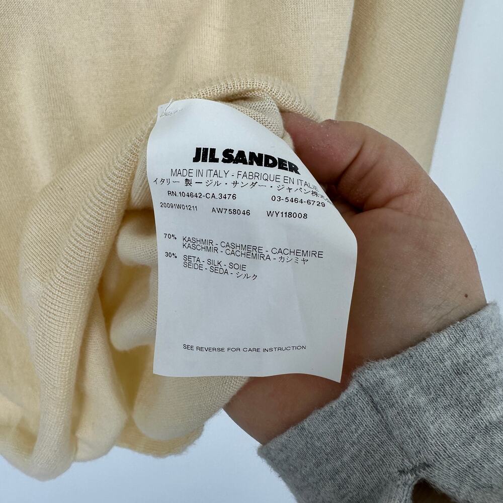 VTG Jil Sander Cashmere Draped Cardigan Sweater Set Womens Sz 40 US 10 Cream - Picture 6 of 9
